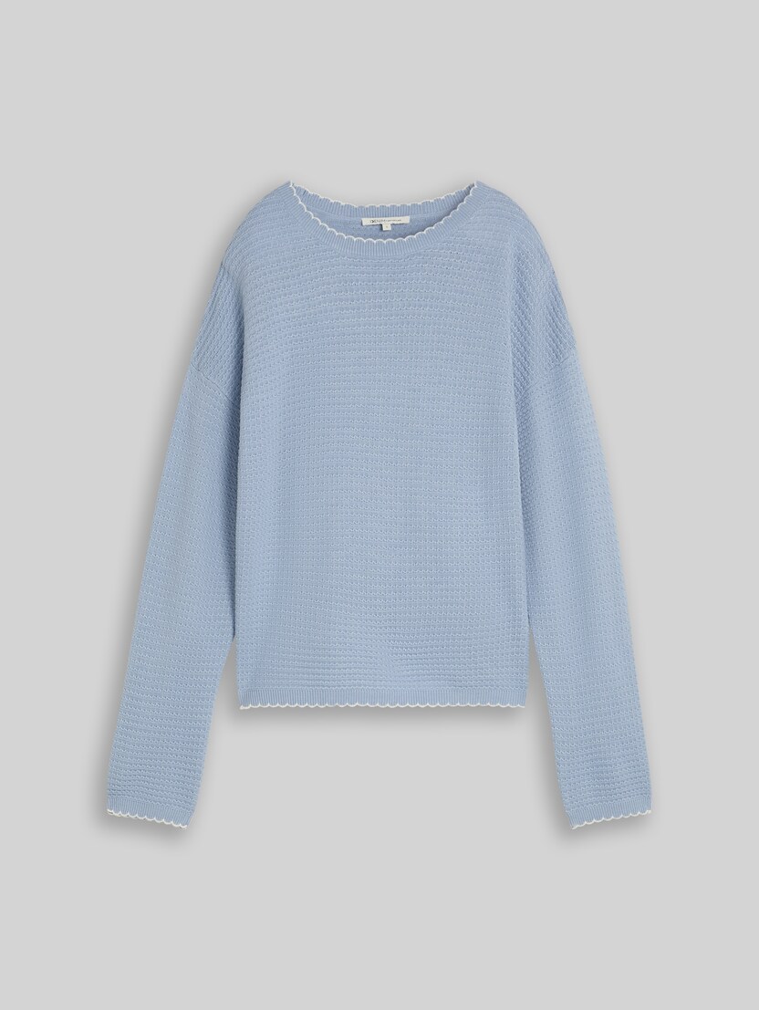 Gebreide trui met relaxte pasvorm door Denim Female, foggy sky blue