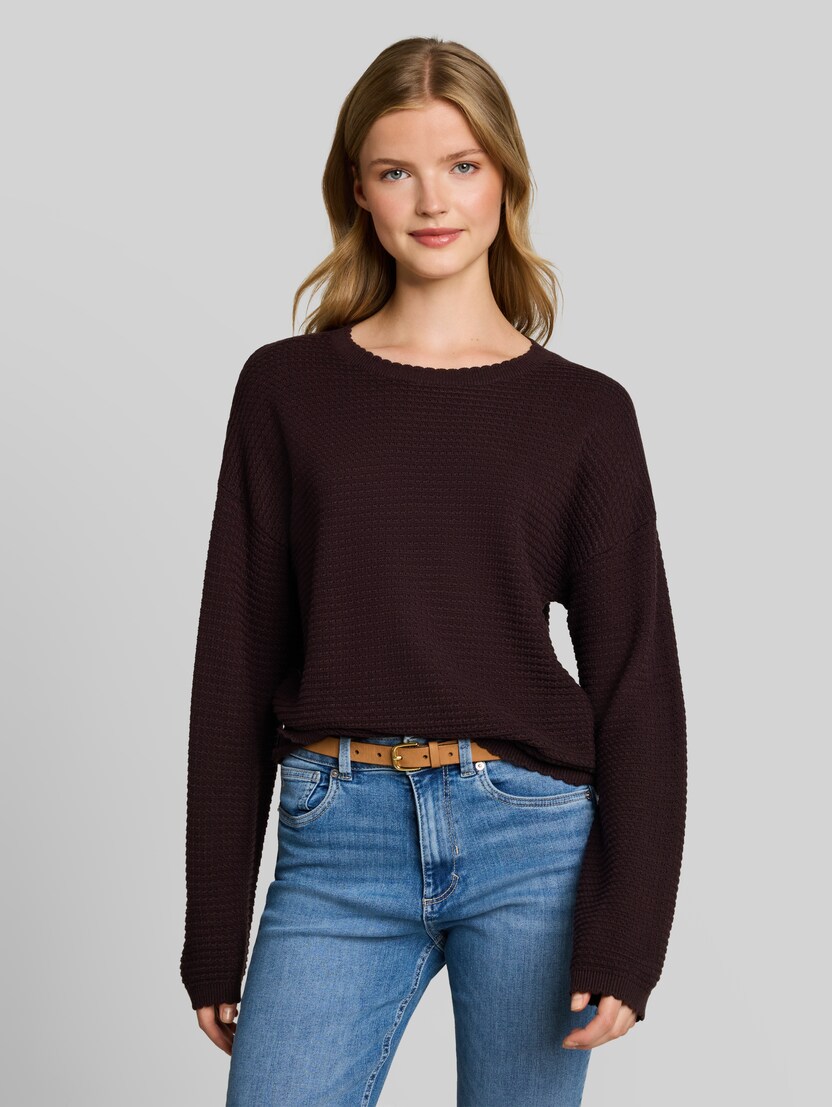Relaxed Fit Strickpullover von Denim Female, dark plum