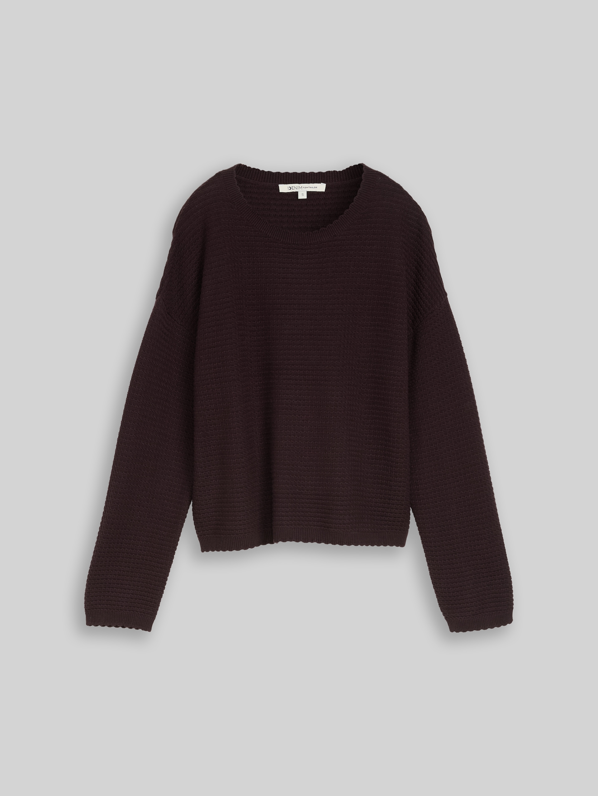 Relaxed Fit Strickpullover - dark plum