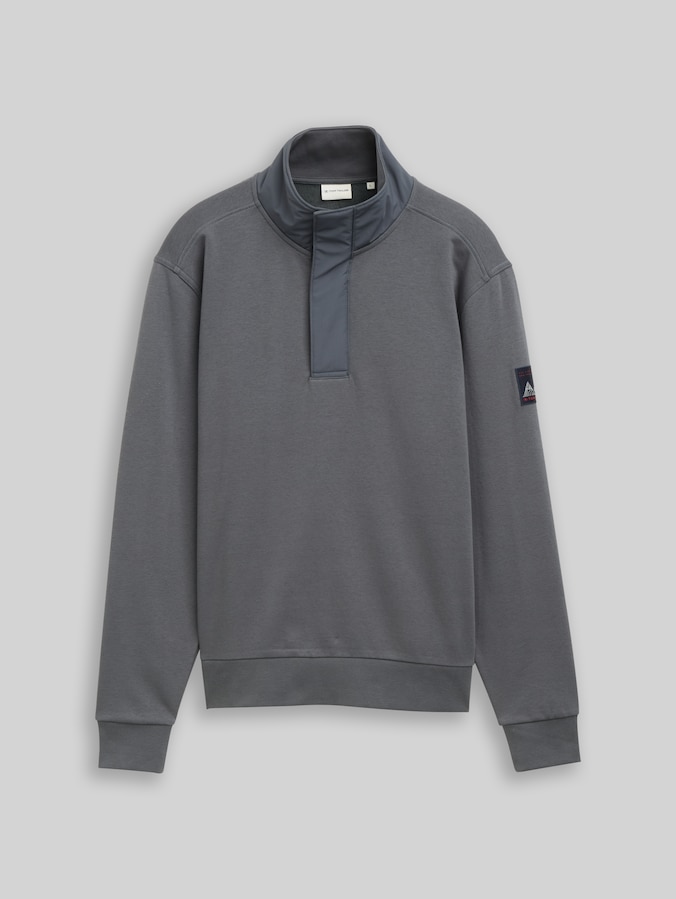 Troyer Sweatshirt mit Badge von Men, Darkest Olive