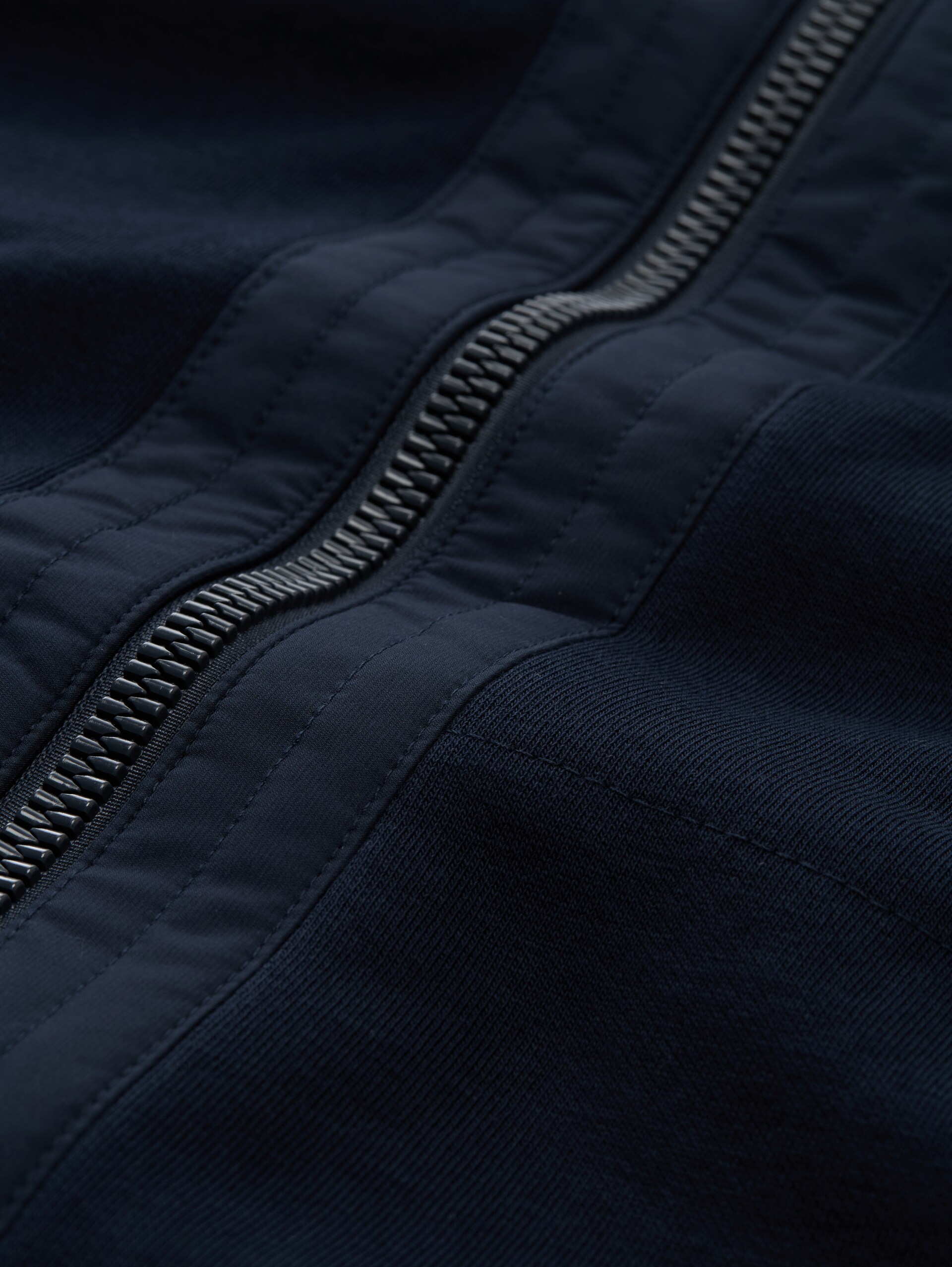 Sweatjacke mit Stehkragen - sky captain blue - Material-Ansicht