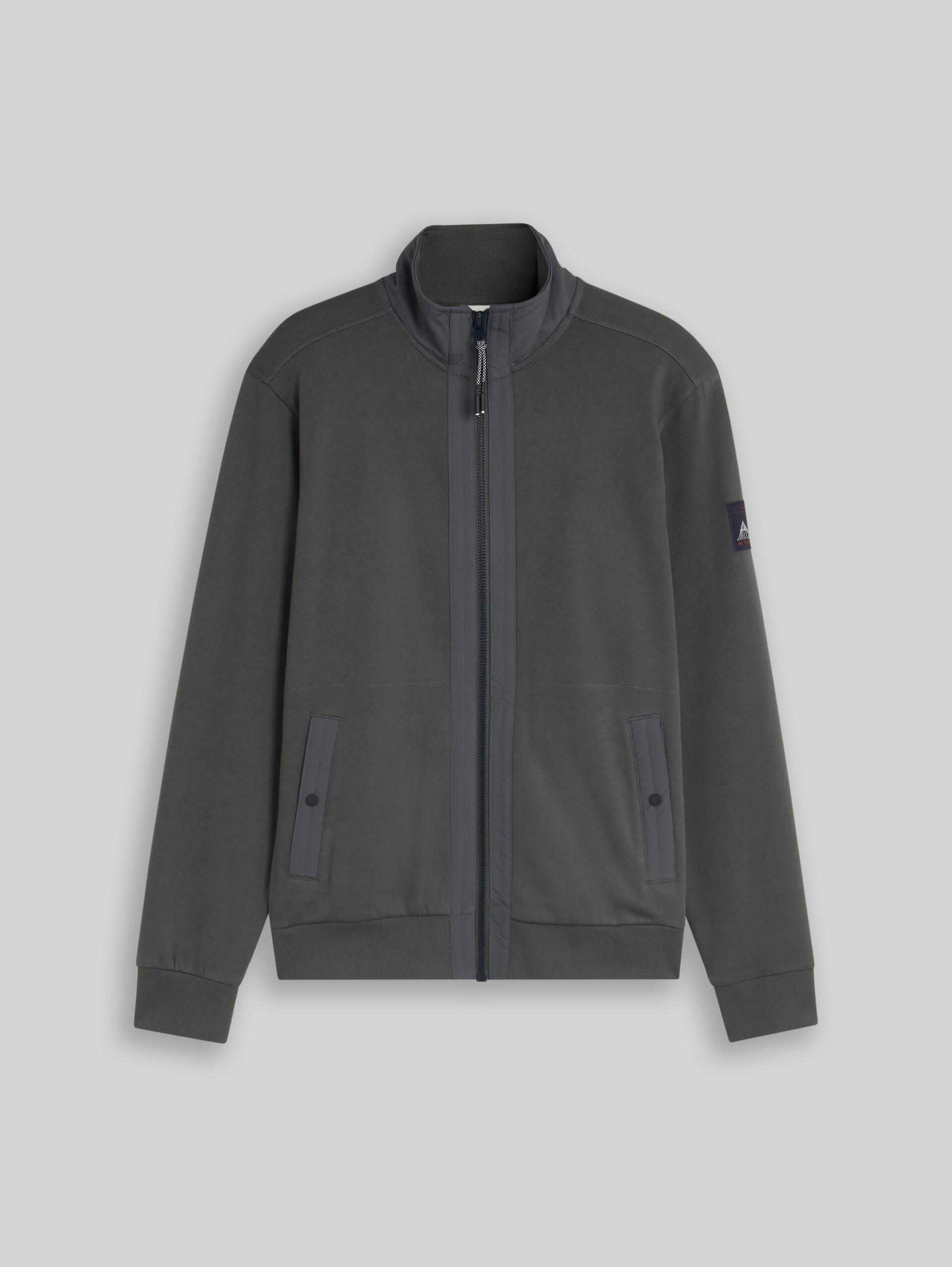 Sweatjacke mit Stehkragen - Darkest Olive - Vorder-Produkt-Ansicht
