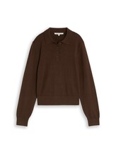 Ausgewählt, Strickpullover mit Polokragen von Tom Tailor, braun