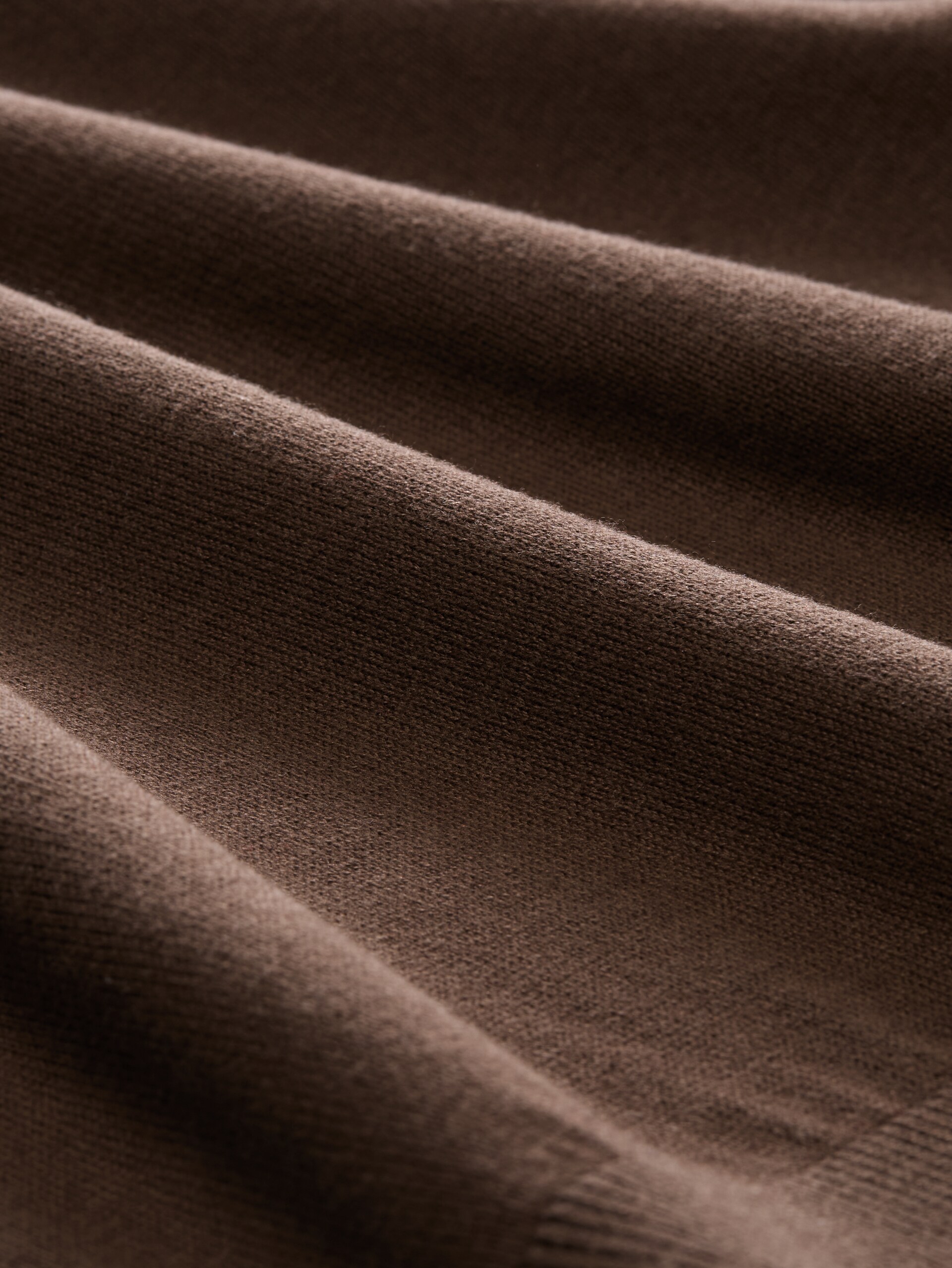Strickpullover mit Polokragen - cool dark brown - Material-Ansicht