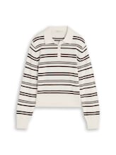 Nicht ausgewählt, Strickpullover mit Polokragen von Tom Tailor, weiß