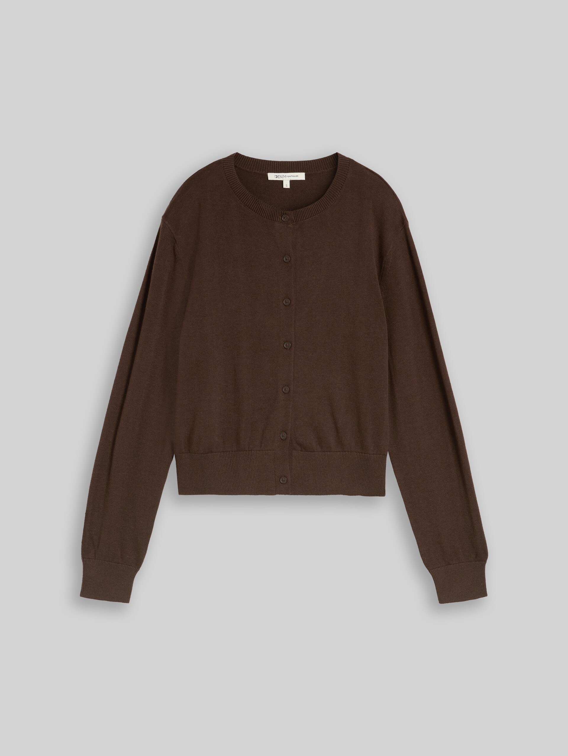 Cardigan mit Rundhalsausschnitt - cool dark brown