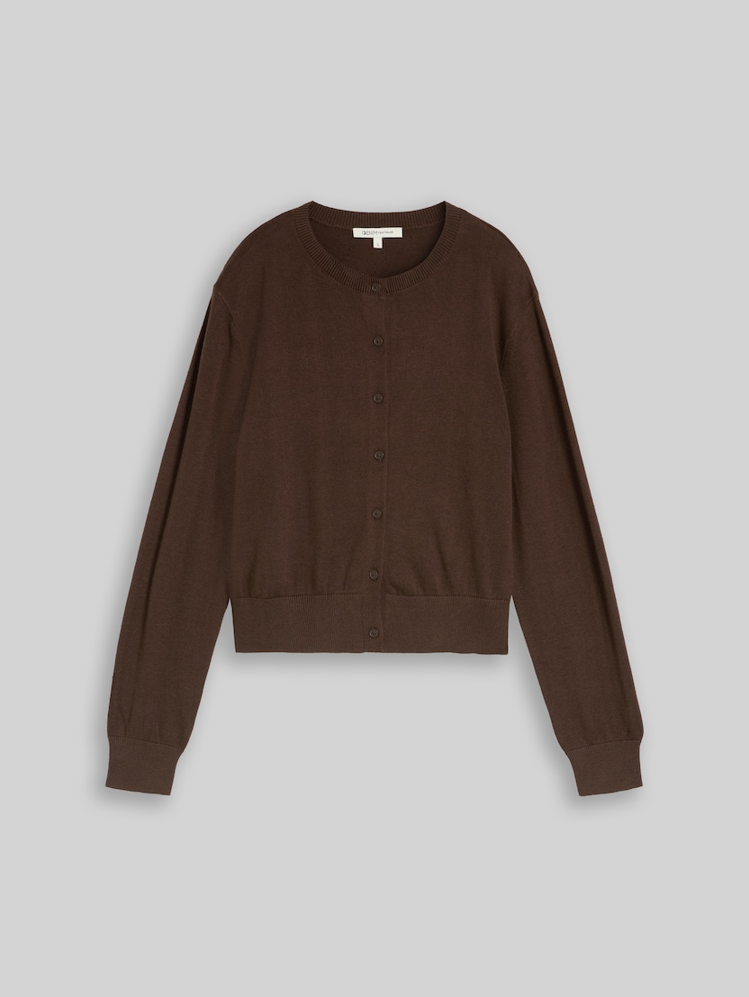 Vest met ronde hals door Denim Female, cool dark brown