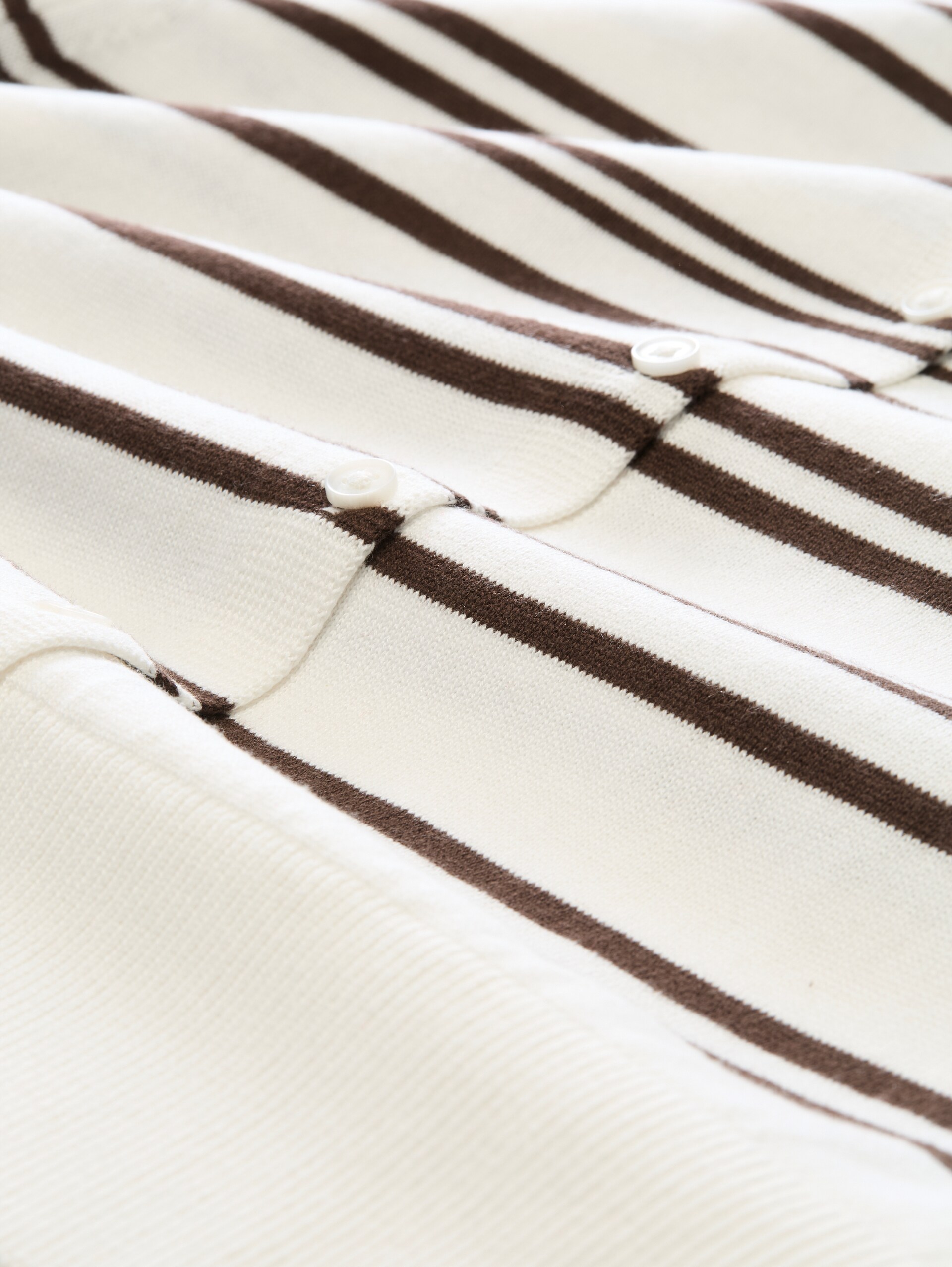 Cardigan mit Rundhalsausschnitt - offwhite brown stripe - Material-Ansicht