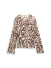 Sélectionné, Pull en maille à la coupe décontractée avec imprimé zébré par Tom Tailor, brunir