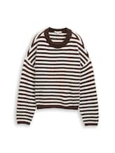 Sélectionné, Pull en maille douillet à rayures par Tom Tailor, brunir