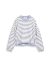 Sélectionné, Pull rayé à col montant par Tom Tailor, bleu