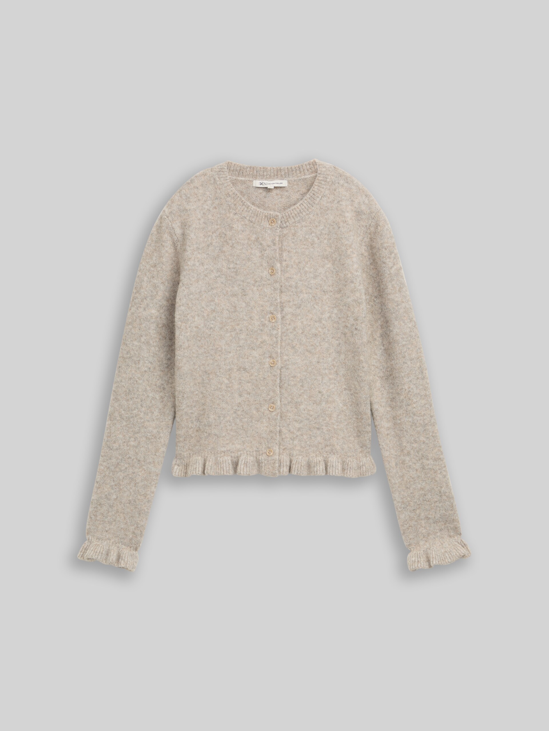 Cardigan douillet à volants - mink beige melange