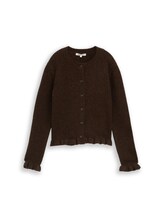 Sélectionné, Cardigan douillet à volants par Tom Tailor, brunir