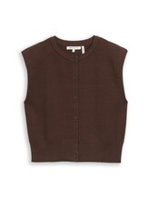 Geselecteerd, Gebreid vest met relaxte pasvorm en knoopsluiting door Tom Tailor, bruin