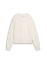 Ausgewählt, Relaxed Fit Strickpullover aus Baumwolle von Tom Tailor, weiß