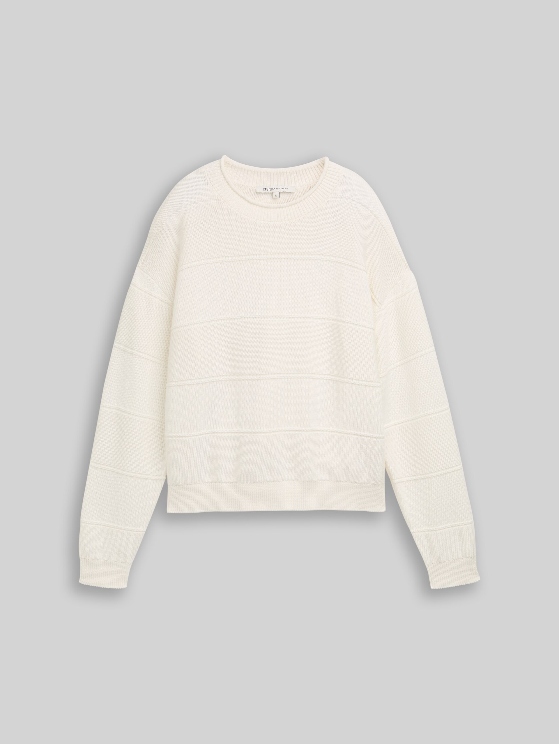 Relaxed Fit Strickpullover aus Baumwolle - off white