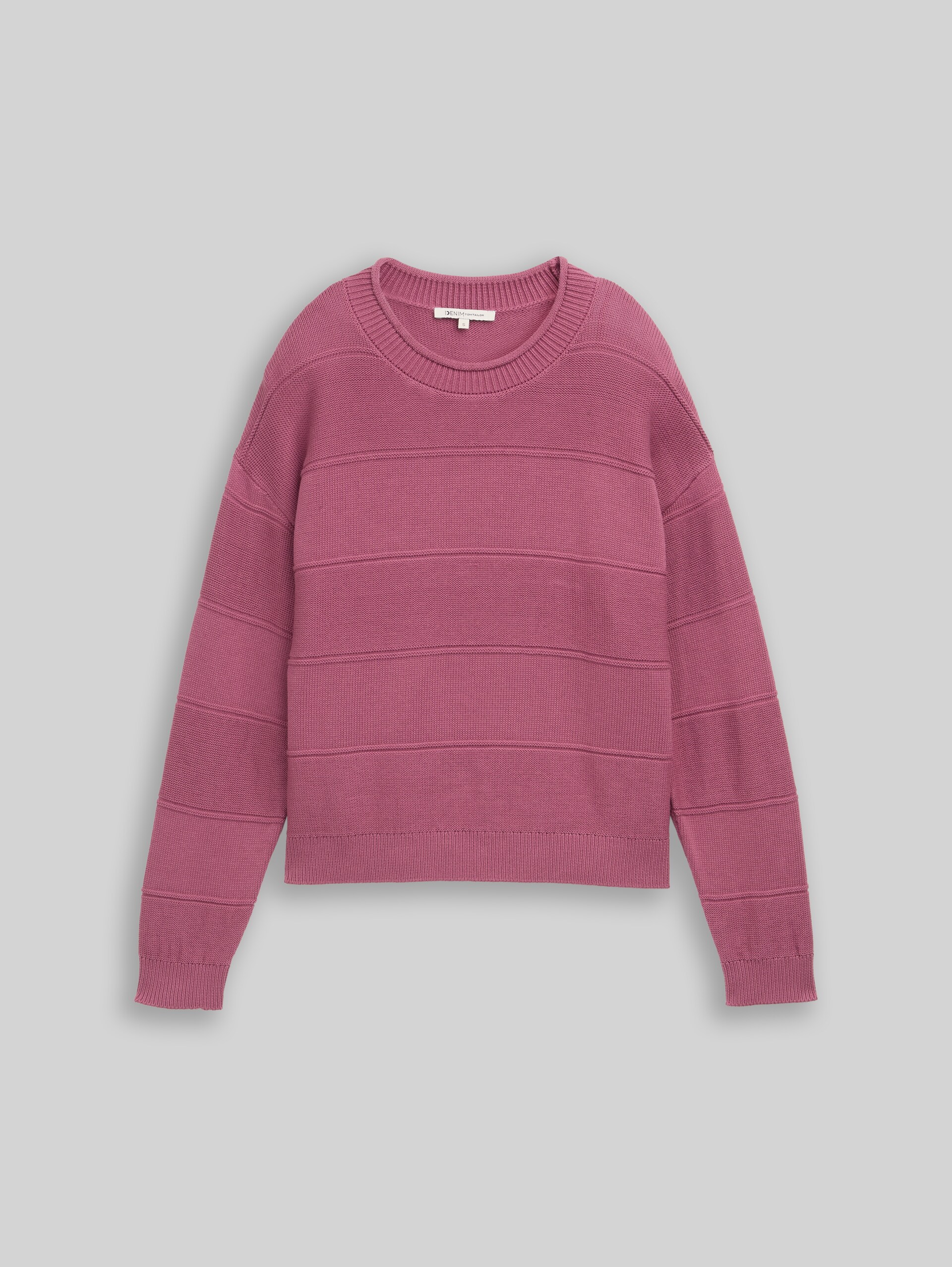 Relaxed Fit Strickpullover aus Baumwolle - dusty berry