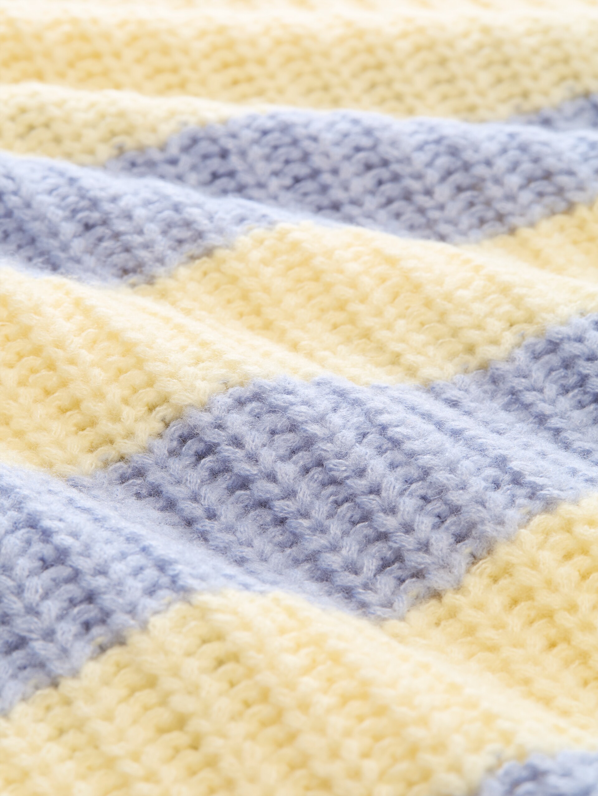 Gebreide trui met relaxte pasvorm en streepjespatroon - big blue yellow stripe - Materiaalweergave