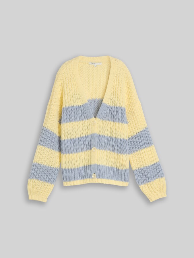Vrijvallend vest met streepmotief door Denim Female, big blue yellow stripe