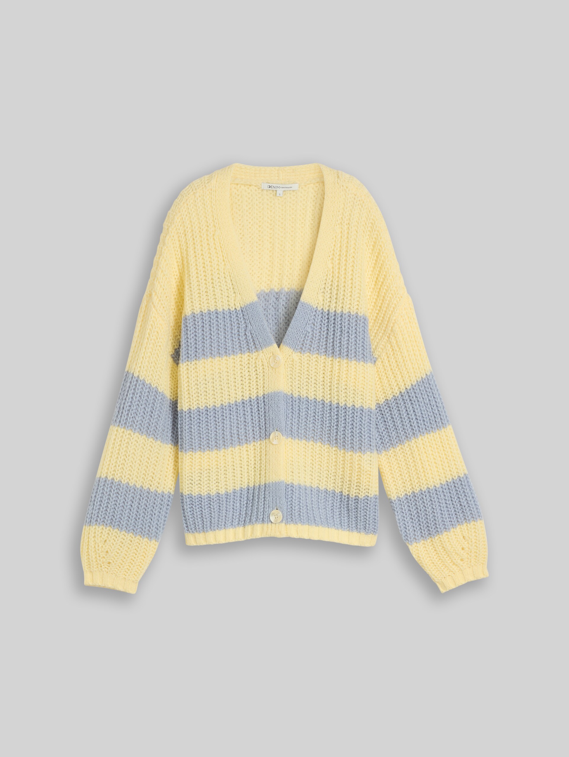 Vrijvallend vest met streepmotief - big blue yellow stripe