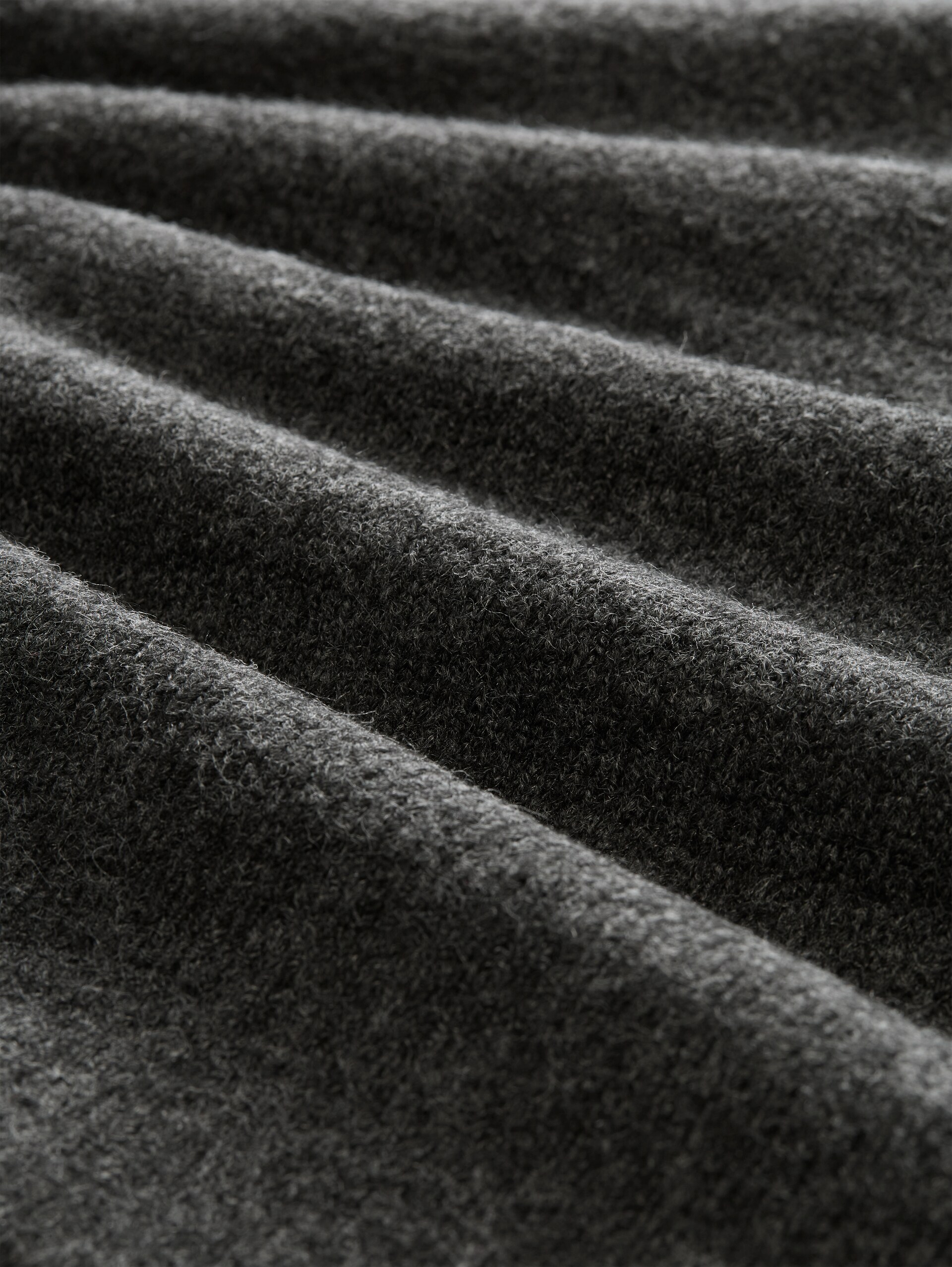 Cosy Strickpullover mit Stehkragen - Shale Grey Melange - Material-Ansicht