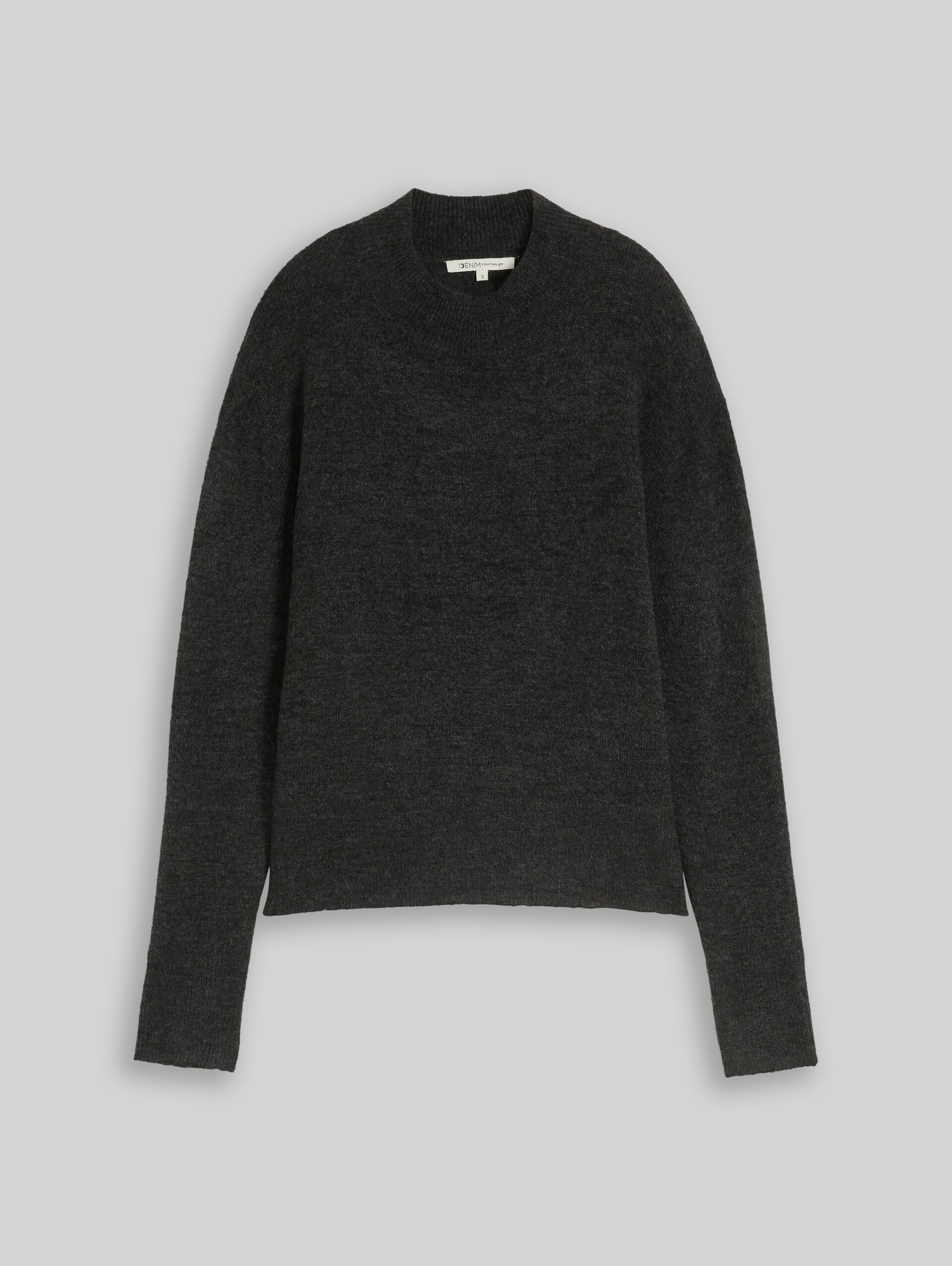 Cosy Strickpullover mit Stehkragen - Shale Grey Melange