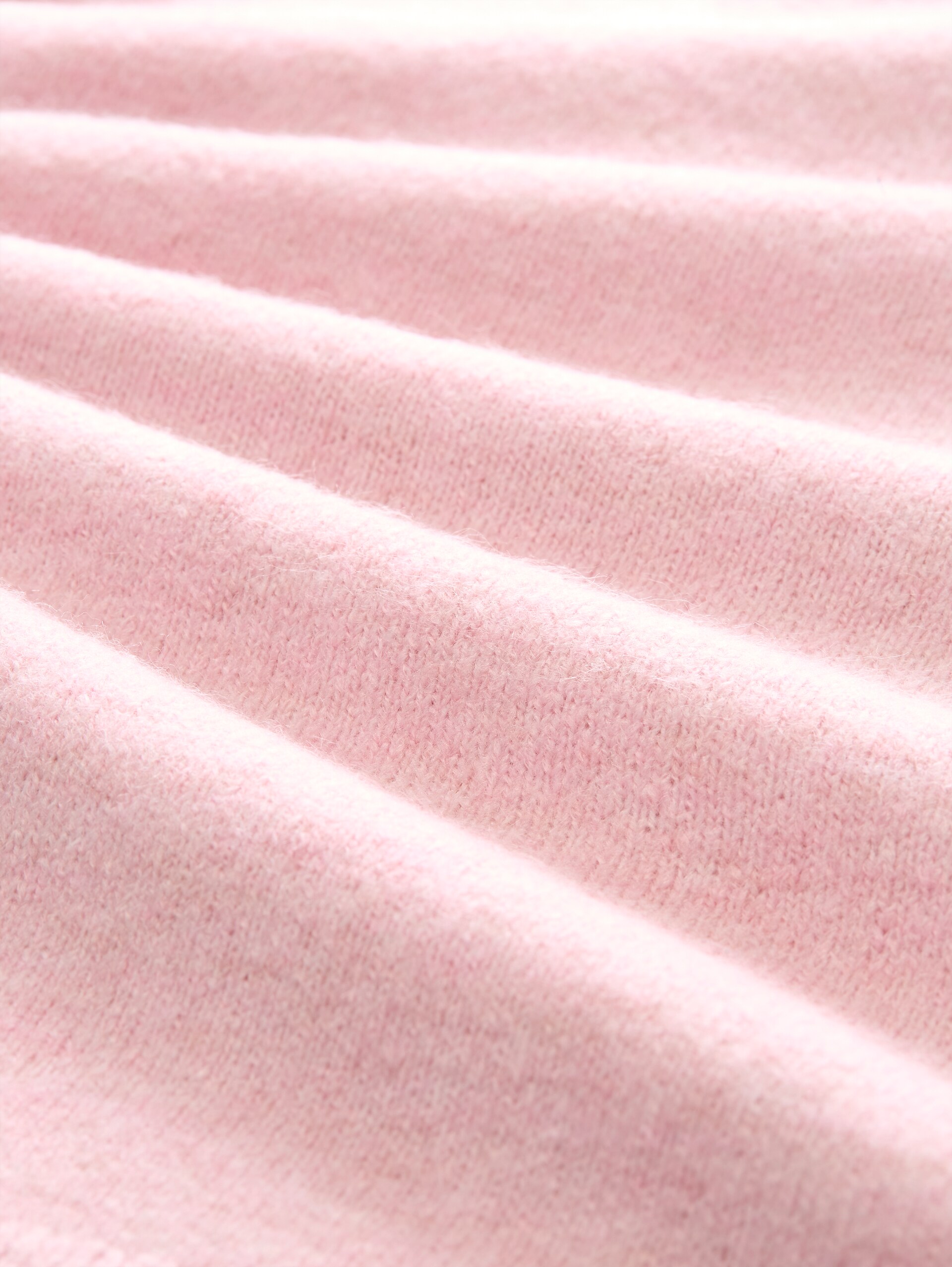 Cosy Strickpullover mit Stehkragen - pink melange - Material-Ansicht
