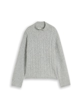 Ausgewählt, Boxy Fit Strickpullover mit Wollanteil von Tom Tailor, grau