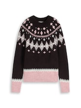 Ausgewählt, Relaxed Fit Norweger Strickpullover mit Wollanteil von Tom Tailor, lila