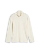 Geselecteerd, Trui met col en logoprint door Tom Tailor, bruin