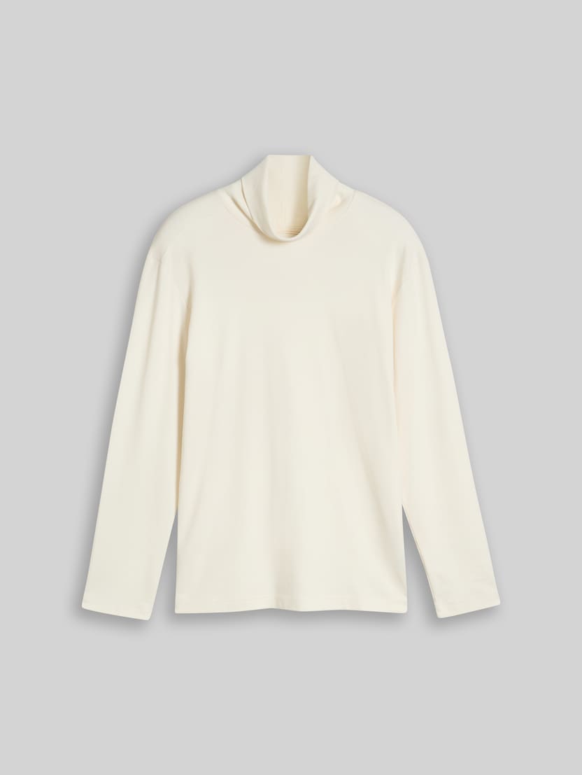 Rollkragenshirt mit Logo-Print von Men, Gardenia White