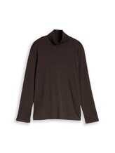Niet geselecteerd, Trui met col en logoprint door Tom Tailor, bruin