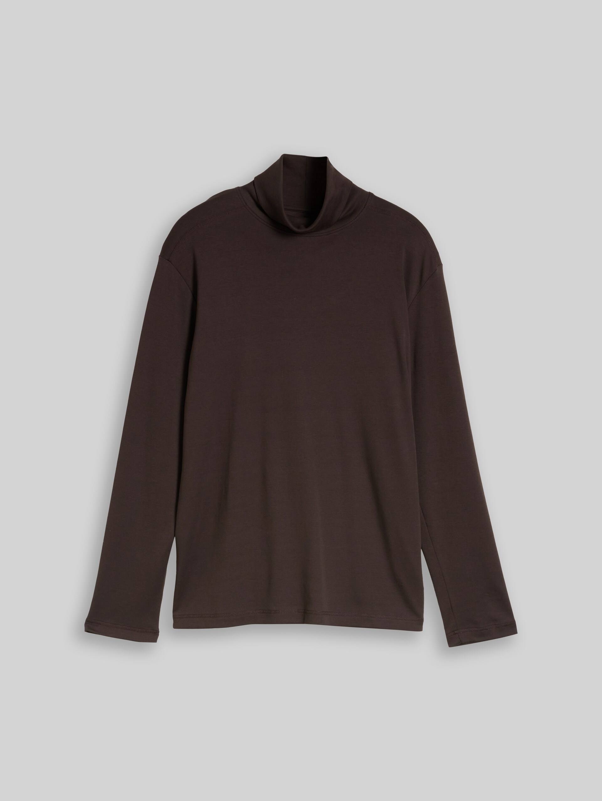Trui met col en logoprint - Dark Chocolate Brown - Product vooraanzicht