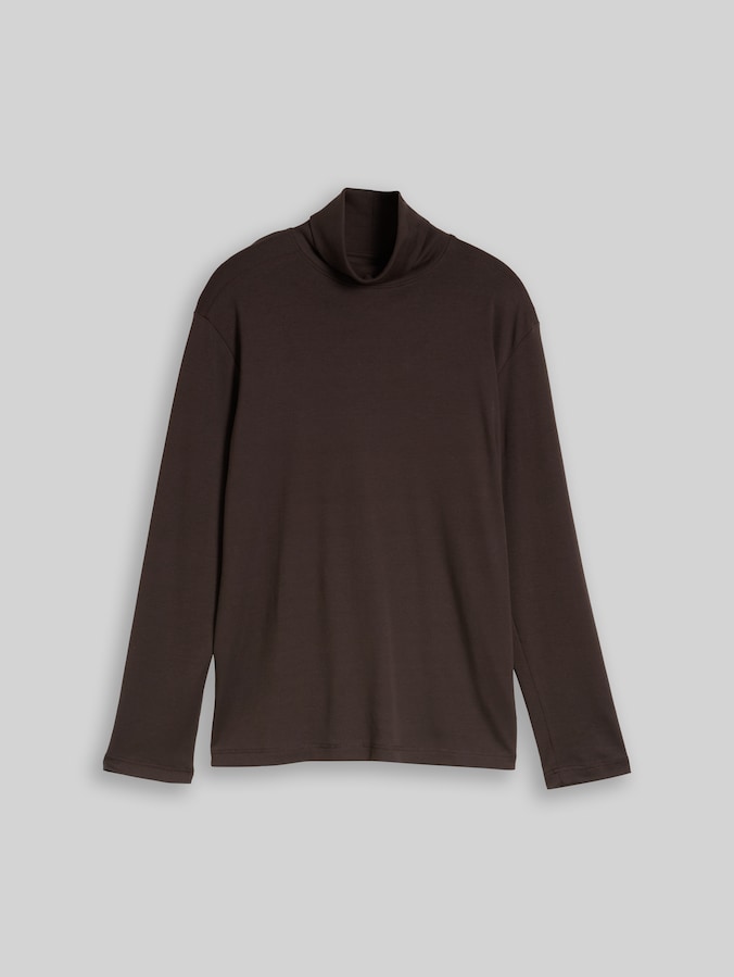 Rollkragenshirt mit Logo-Print von Men, Dark Chocolate Brown