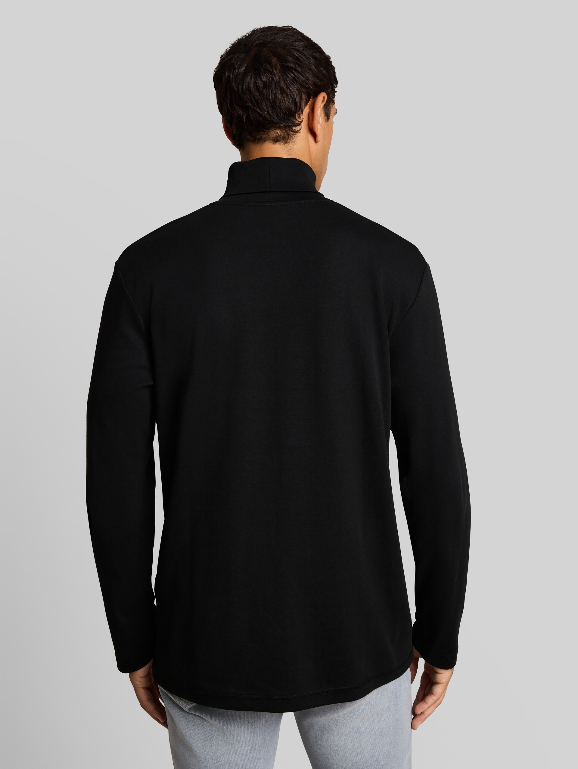 Trui met col en logoprint - Black - Neklijn model-achteraanzicht