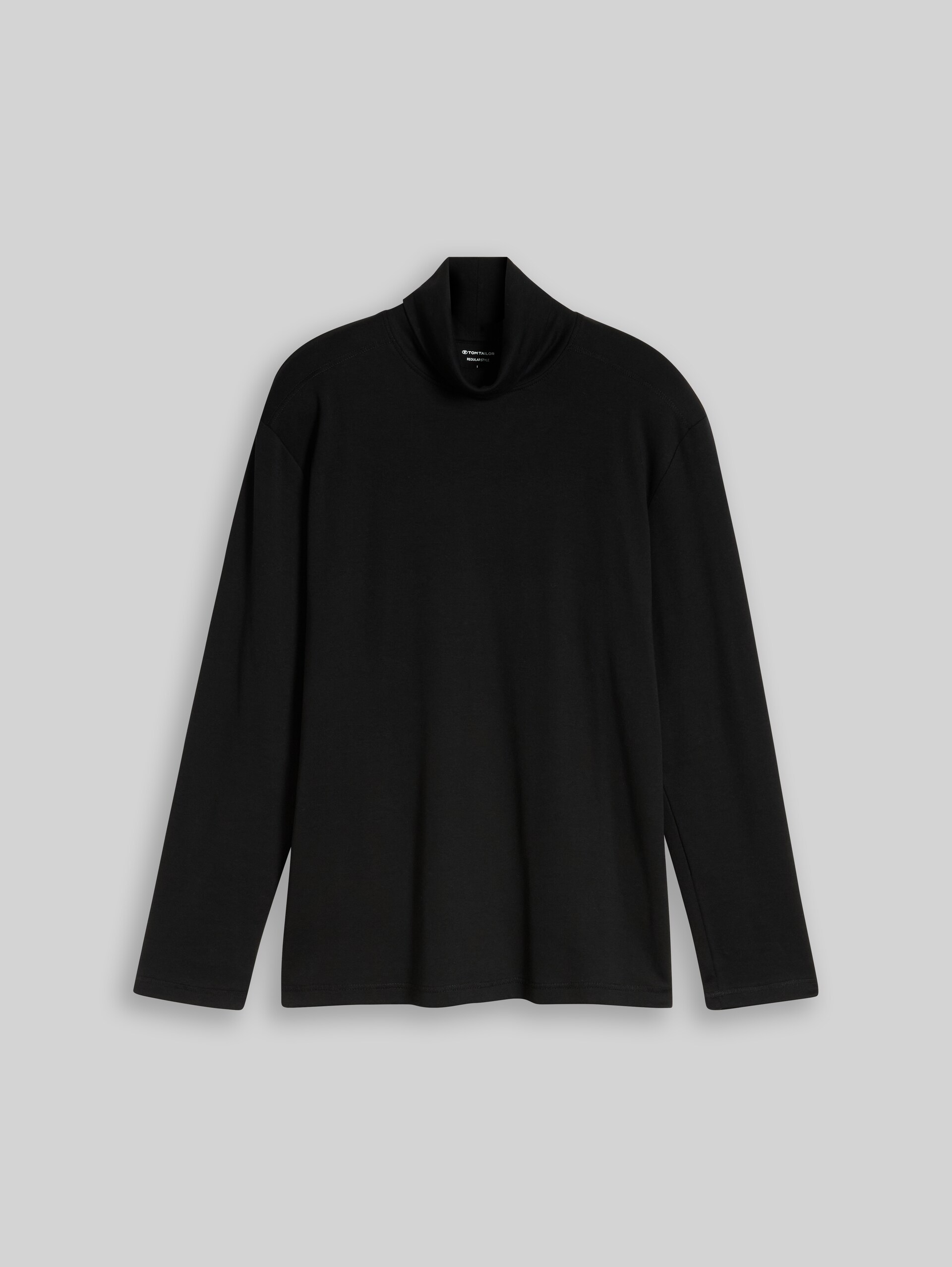 Trui met col en logoprint - Black - Product vooraanzicht
