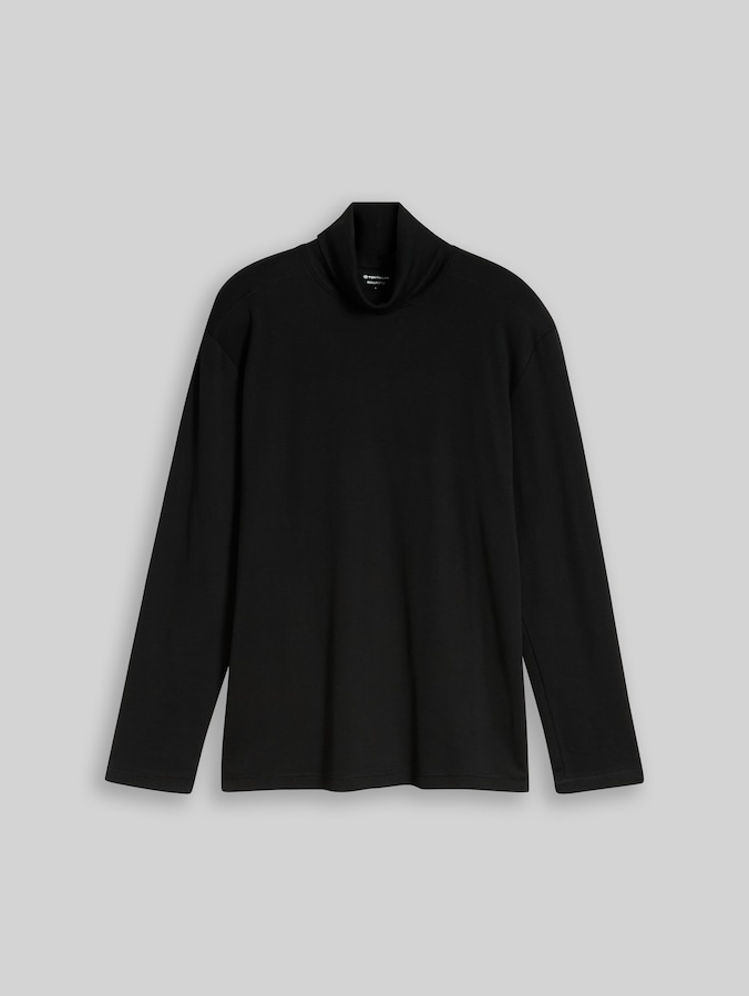 Rollkragenshirt mit Logo-Print von Men, Black