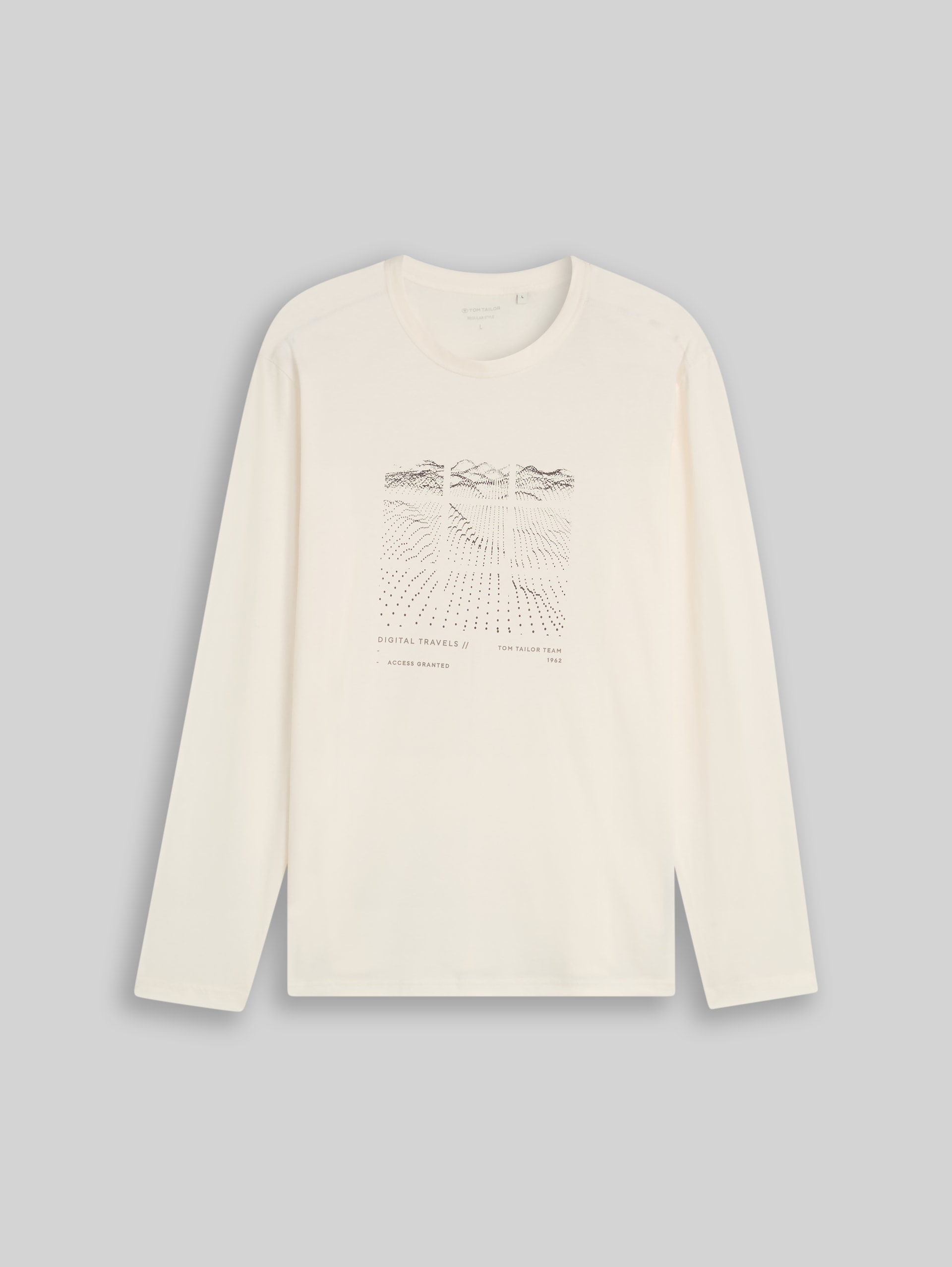 Langarmshirt mit Print - Gardenia White - Vorder-Produkt-Ansicht