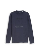 Sélectionné, T-shirt à manches longues avec imprimé par Tom Tailor, bleu