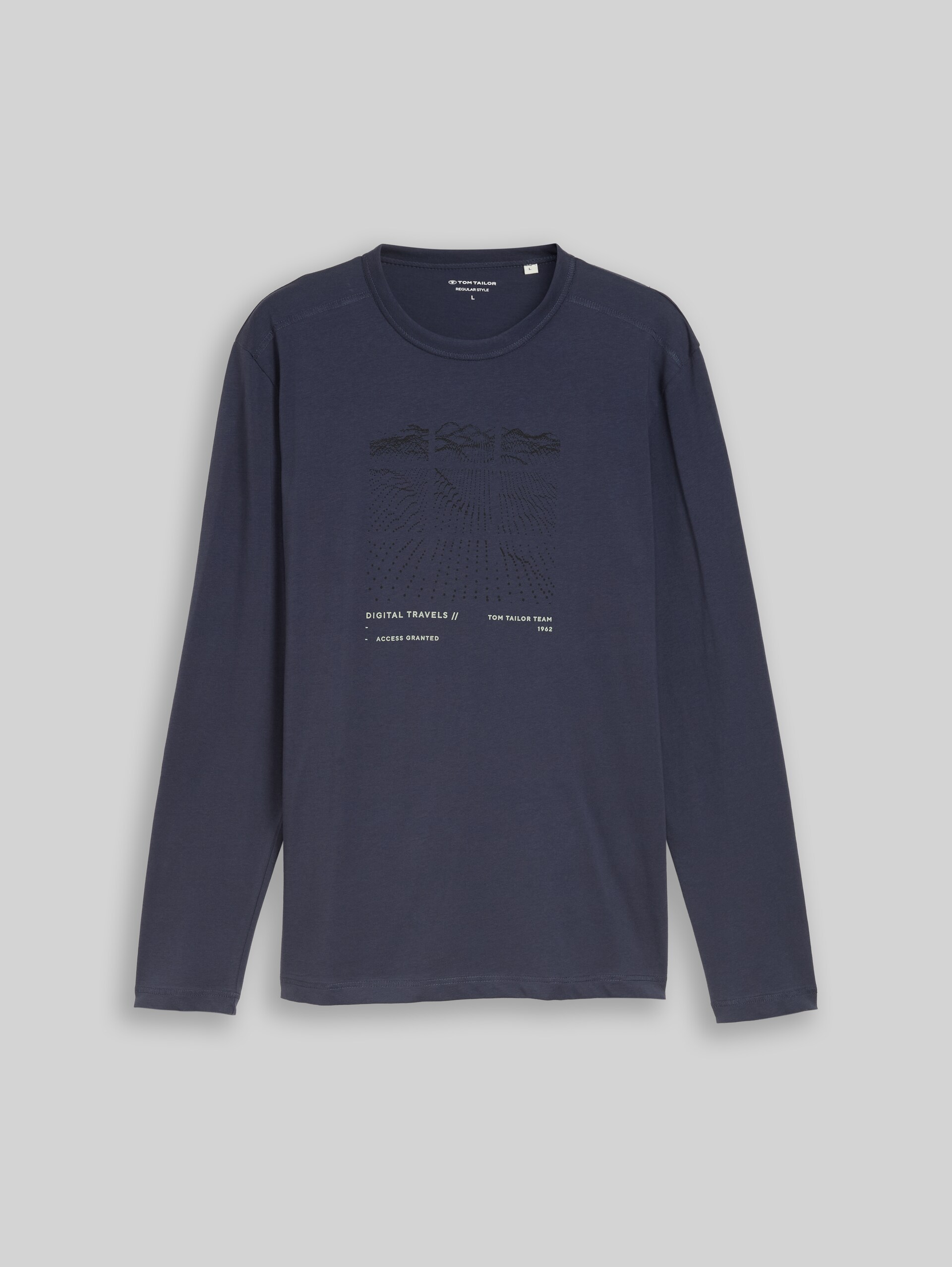 T-shirt à manches longues avec imprimé - Indigo Ink Blue - Vue de face du produit