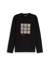 Nicht ausgewählt, Langarmshirt mit Print von Tom Tailor, schwarz
