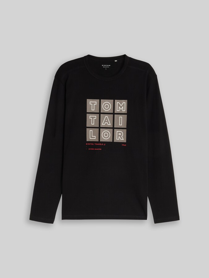Langarmshirt mit Print von Men, Black