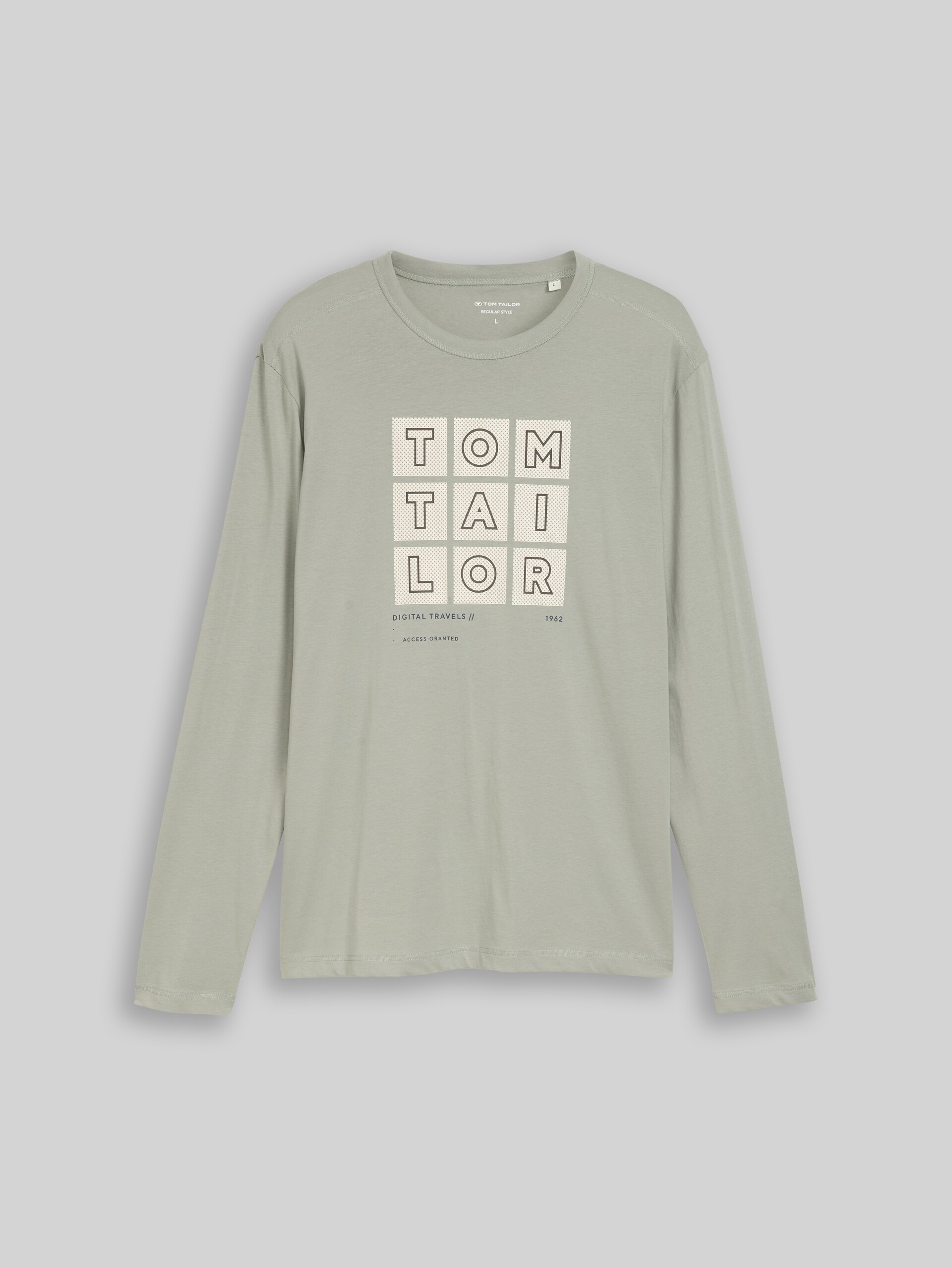 Langarmshirt mit Print - iron mint - Vorder-Produkt-Ansicht