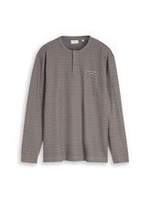 Ausgewählt, Henley Langarmshirt in Melange-Optik von Tom Tailor, braun