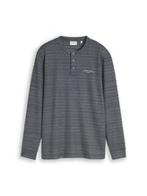 Geselecteerd, Henley-shirt met lange mouwen in gemêleerde look door Tom Tailor, blauw