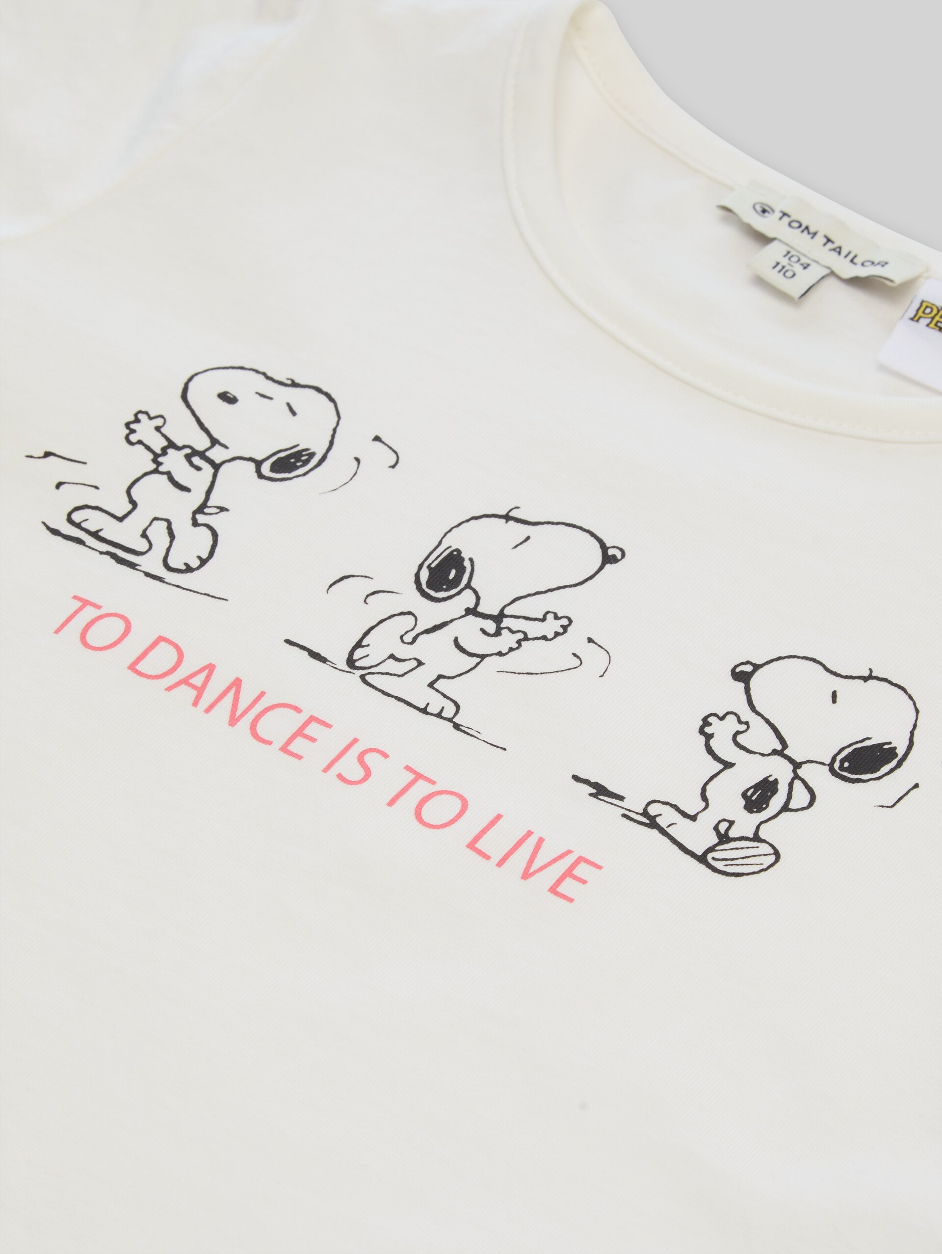 T-shirt met Snoopy-print - Whisper White - Detailaanzicht model