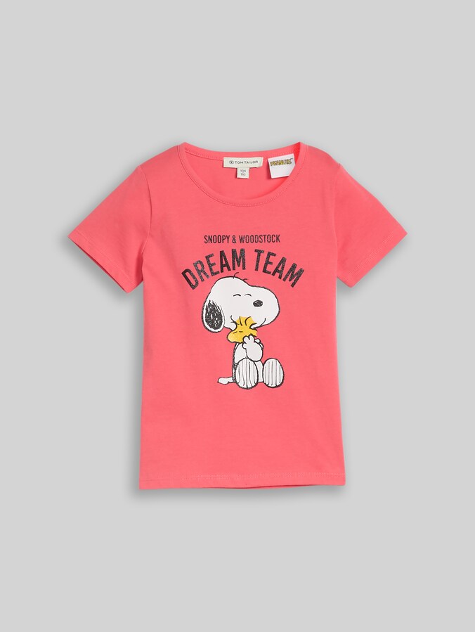T-shirt met Snoopy-print door Mini Girls, pink dream