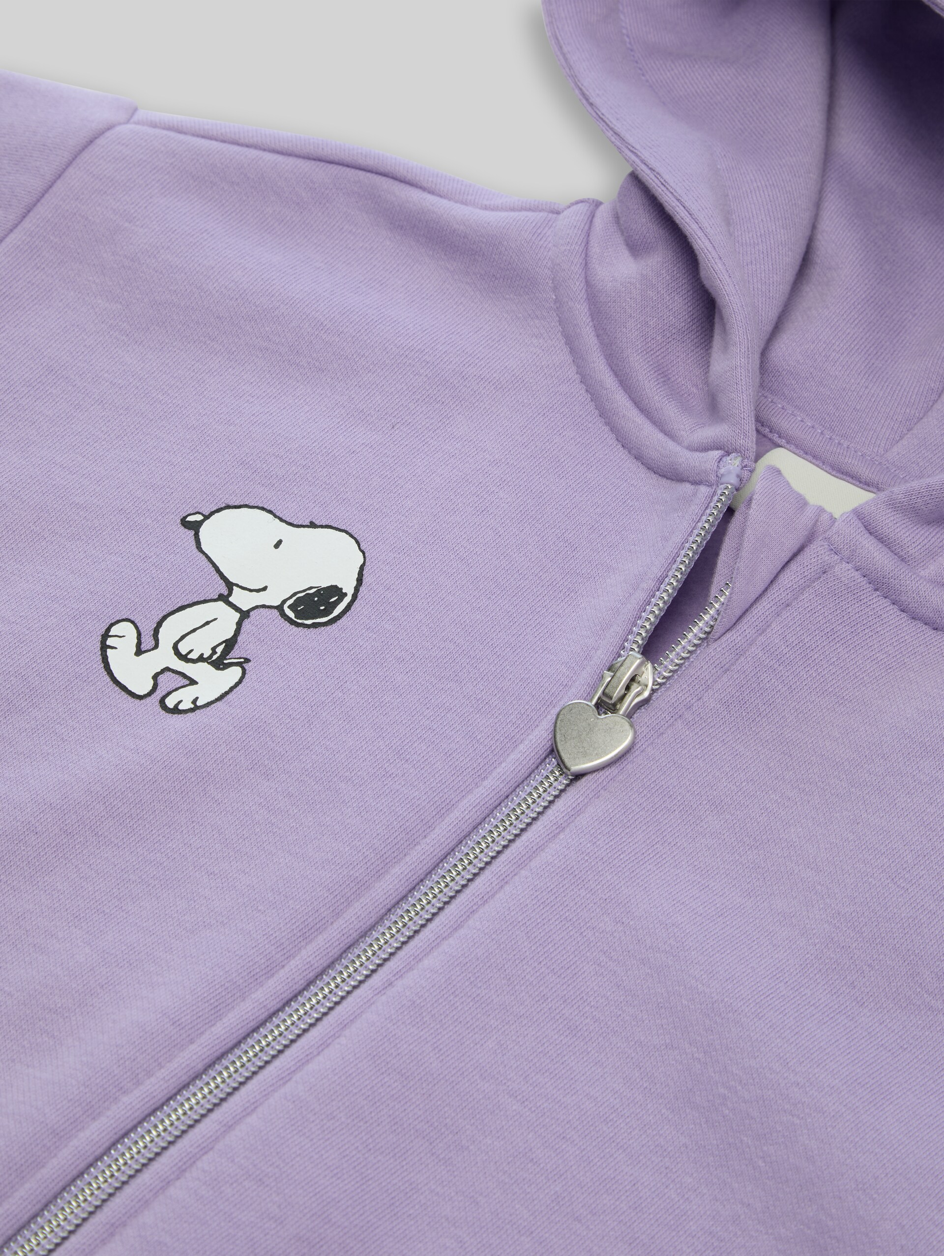 Cropped hoodie-sweatjack met Snoopy-print - sweet purple - Detailaanzicht model