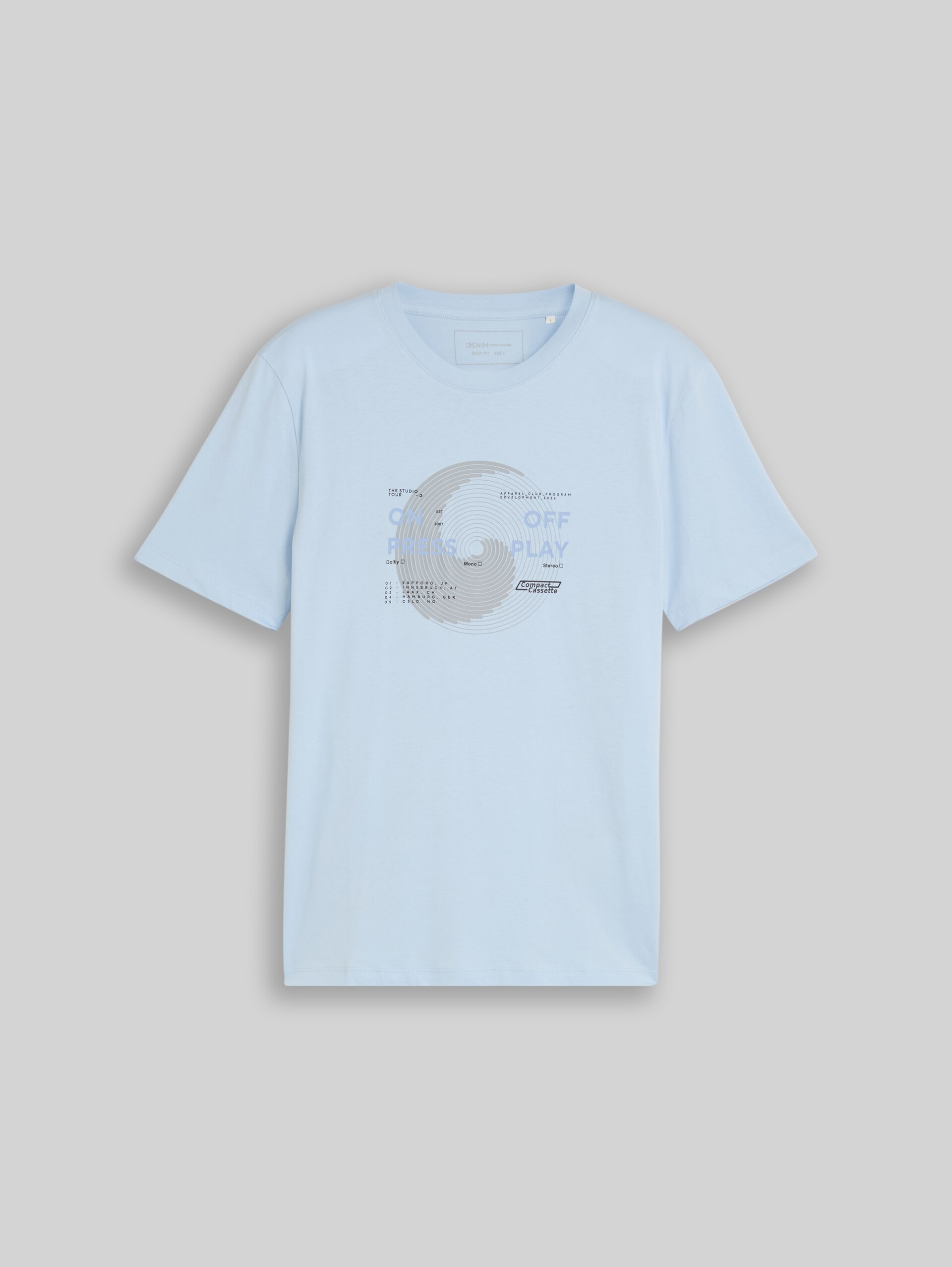 T-Shirt mit Print - Light Metal Blue - Vorder-Produkt-Ansicht