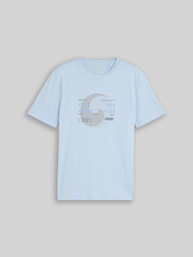 T-Shirt mit Print von Denim Male, Light Metal Blue
